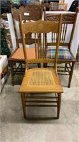 Three Oak Press Back Chairs 17 1/s x 20 x 39 ½