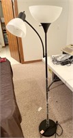 Two Fixture Floor Lamp w/ Flexible Arm