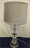 Clear ball table lamp with shade