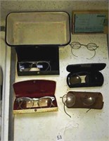 Vintage Eyeglasses & Porcelain Pan