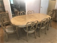 Dining Room Table Extra Leaf & 6 Chairs