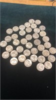 Lot of 40  Silver Quarters 1964
