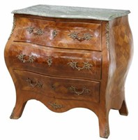 FRENCH STYLE MARBLE-TOP BOMBE COMMODE