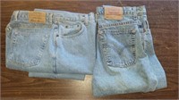 2 Pr Ladies Denim Jeans - Eddie Bauer sz 16 &