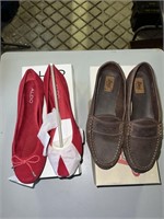 Aldo Warnack Red Flat Shoes - sz 40 & Bass Dark