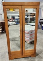 Mirrored Wood Wardrobe, 36"L x 22"W x 65.5"H