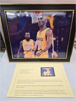 Signed Kobe Bryant Framed Photo w Certificate
