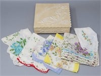 Decorative Metal Handkerchief Box w/ Vintage ...