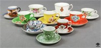 Porcelain Cups & Saucers / 10 Sets