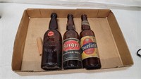 EARLY AMBER BEER BOTTLE LOT