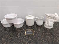 Lot of Assorted White Kitchen Ceramic Items
