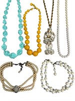 6 Vintage Fashion Necklaces, Carolee