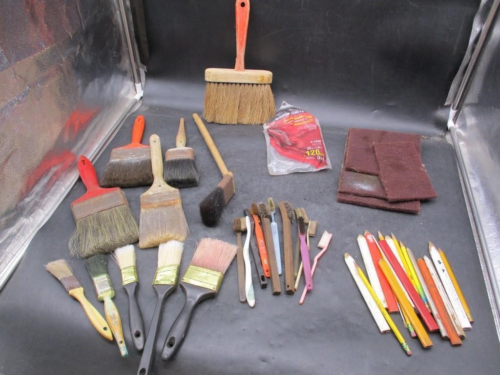 Paint Brushes, Carpenter Pencils, Scour Pads
