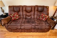 Brown Suede Sofa w/Pillows