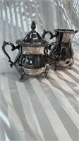 Countess Silver Plated Cream and Sugar with Lid