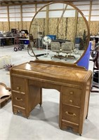 Helmers Furniture Co wood mobile vanity w/
