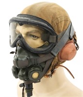 WWII USAAF FLIGHT HELMET GOGGLES & OXYGEN MASK