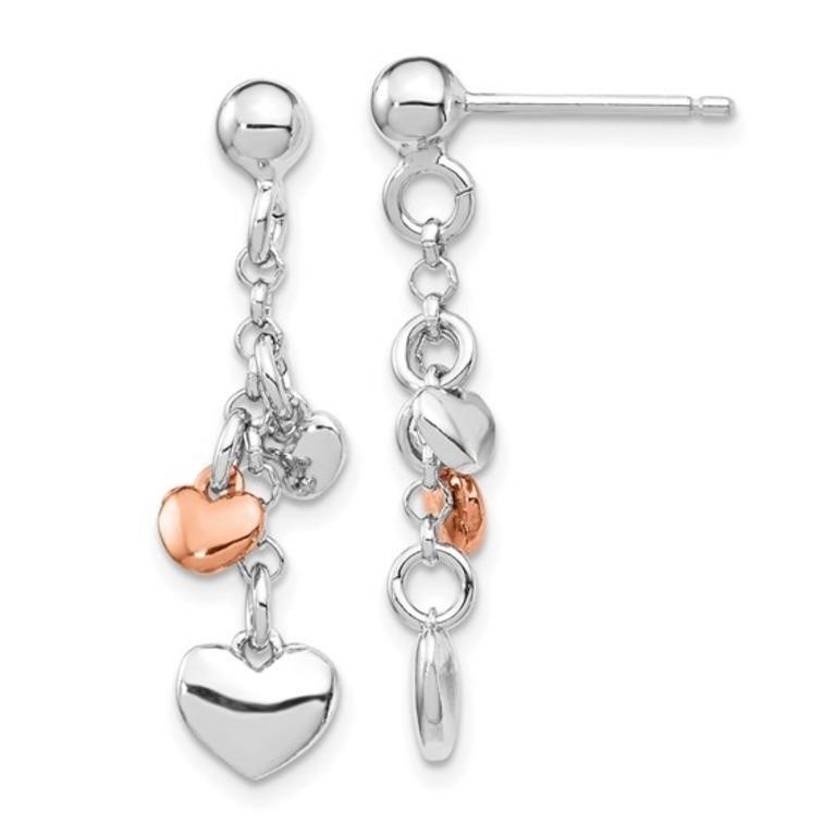 Sterling Silver Heart Dangle Earrings