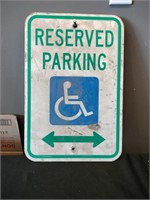 Reserved handicap parking sign double-sided