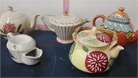 Vtg. USA Pottery, Sadler China & more tea pots