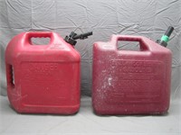Lot of 2 Plastic 5-Gallon Gas Cans