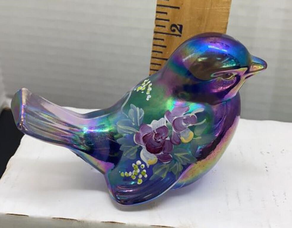 Fenton bird handpainted signed