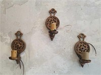3 WALL SCONCES