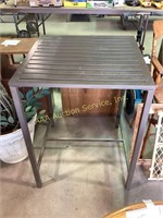 Metal Square Bar Table, mocha color in good