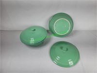 2-Fiesta USA  covered bowls turquoise green