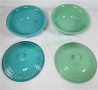 2-Fiesta USA  covered bowls turquoise & Aqua blue