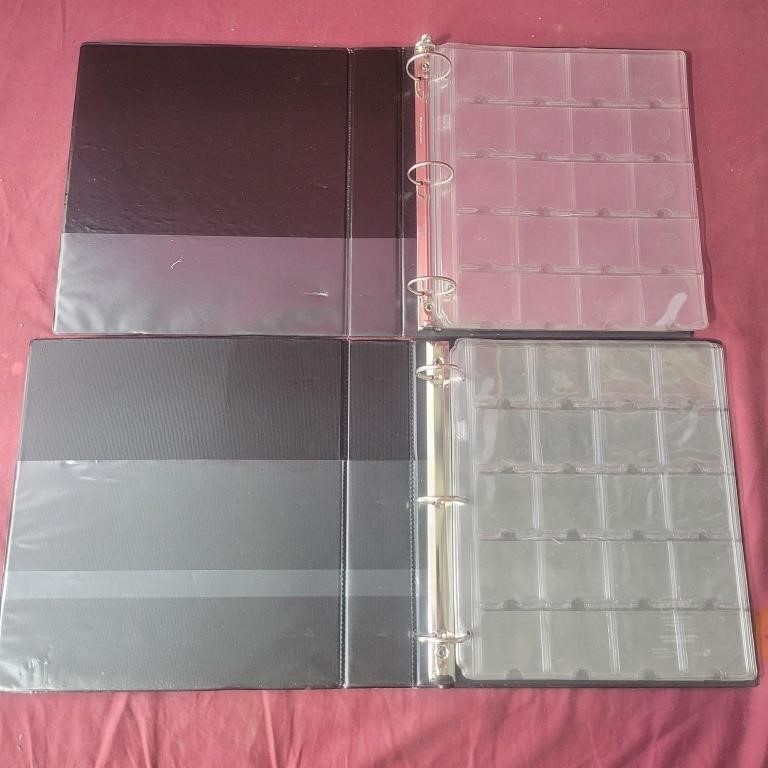 Two - 3 ring binders with Coin Protector Pages