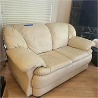M138 Ivory Leather love seat, good condition