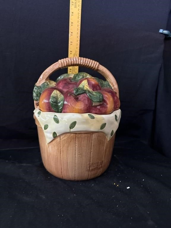 apple basket cookie jar