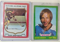 2 1974 OPC Card Phil Esposito & Eddie Shack