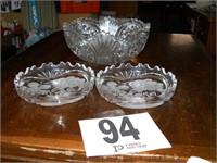 (3) Cut Glass Bowls