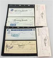 Six Canadian Albertan Cancelled Cheques 1940-1950s