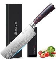 PAUDIN Nakiri Knife - 7" Razor Sharp Meat C