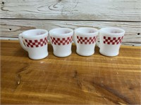 4CT OF MILK GLASS  FIRE KING MUGS