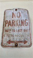 Metal No Parking Sign