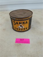 Old Sanka coffee tin