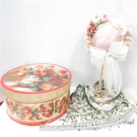 Collection of Beaded Trim & Floral Hat Box...