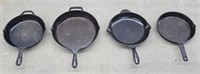 (AA) Lot Of 4 Cast Iron Pans