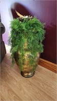 Artificial Fern in Pot with Bird