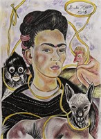 Drawing on paper ,Frida Kahlo