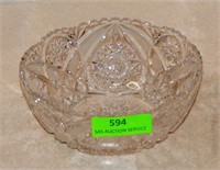 Flower pattern cut glass Crystal bowl 8.5"