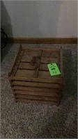 Primitive early wooden egg crate