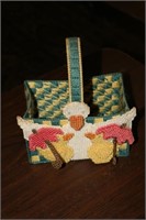 Needlepoint Basket with Ducks