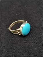 Sterling Silver Ring With Blue Stone