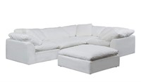 Cloud Puff 5 Pc White Sectional Slipcovered Sofa