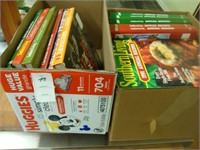 Two boxes of Southern Living cookbooks.